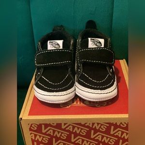 Vans Ska8 Hi Black crib bootie. Size 3c